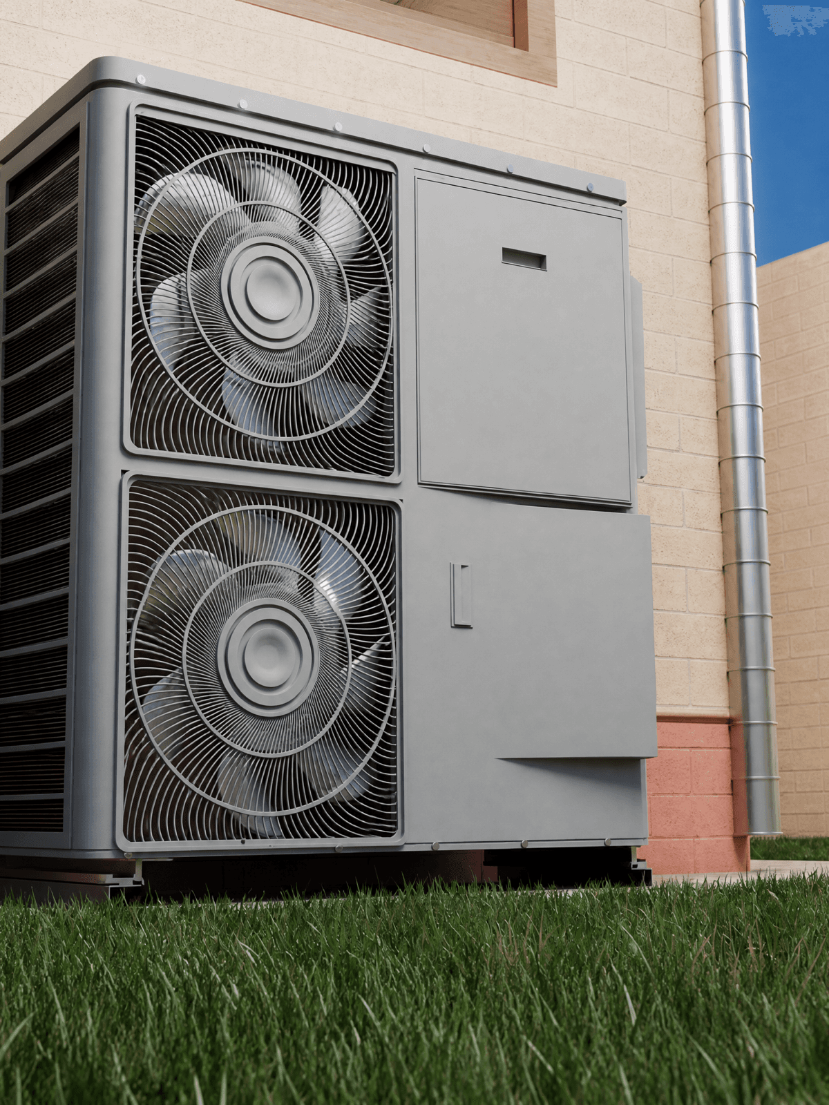 Modern home air conditioning system with smart Wi-Fi controller