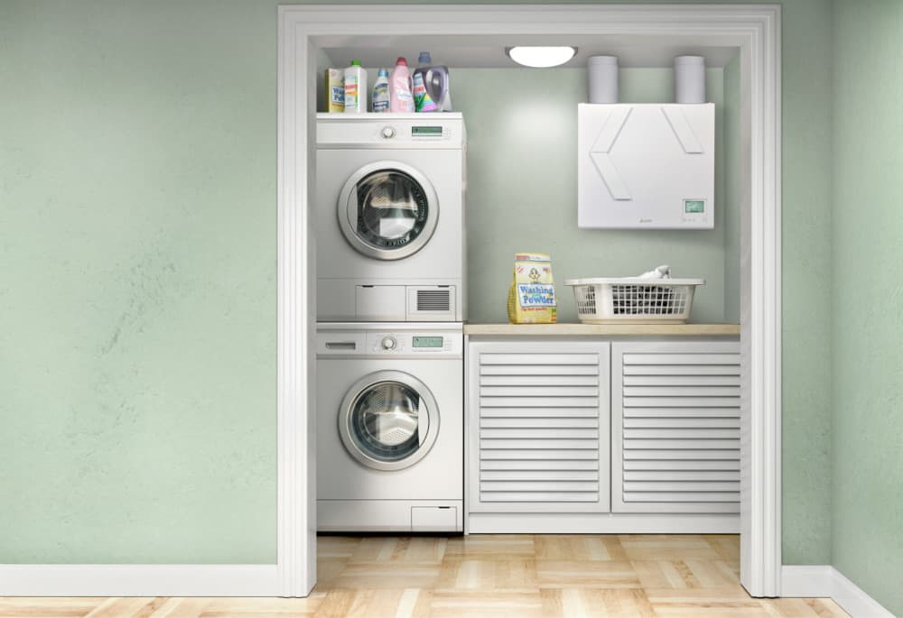 Lossnay Fresh Air ventilation unit installed in laundry